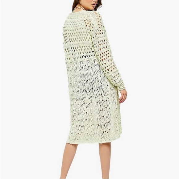 Free People Cream mint Crochet Cardigan Sweater - Picture 2 of 5